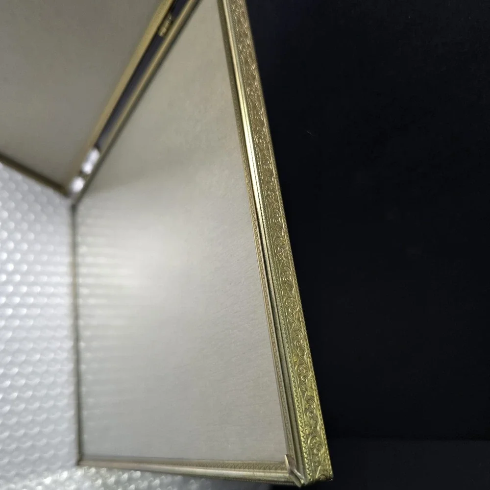 Scharling Silversmith Double Hinged 8x10 Picture Frames Gold Toned MCM